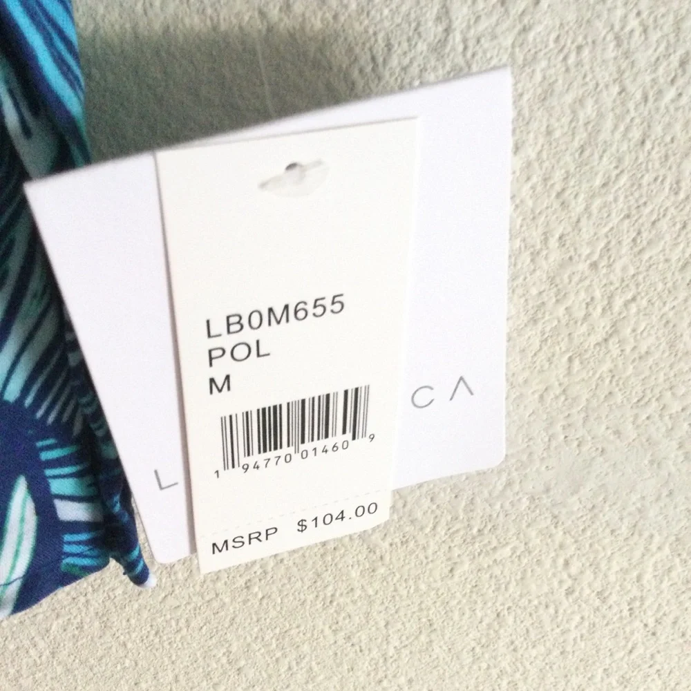 LA BLANCA NWT Sketched Leaves Long Sleeve Tunic Swim Cover-Up Medium